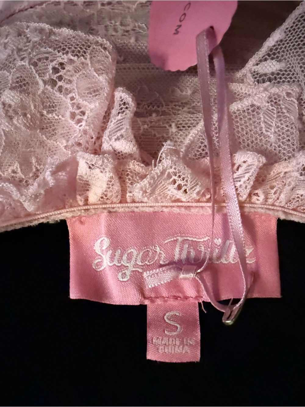 Sugar Thrillz Ruled By Love Pink Floral Lace Draped Maxi Dress •Size S• - Picture 7 of 10